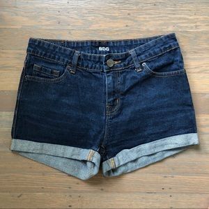 cuffed denim shorts
